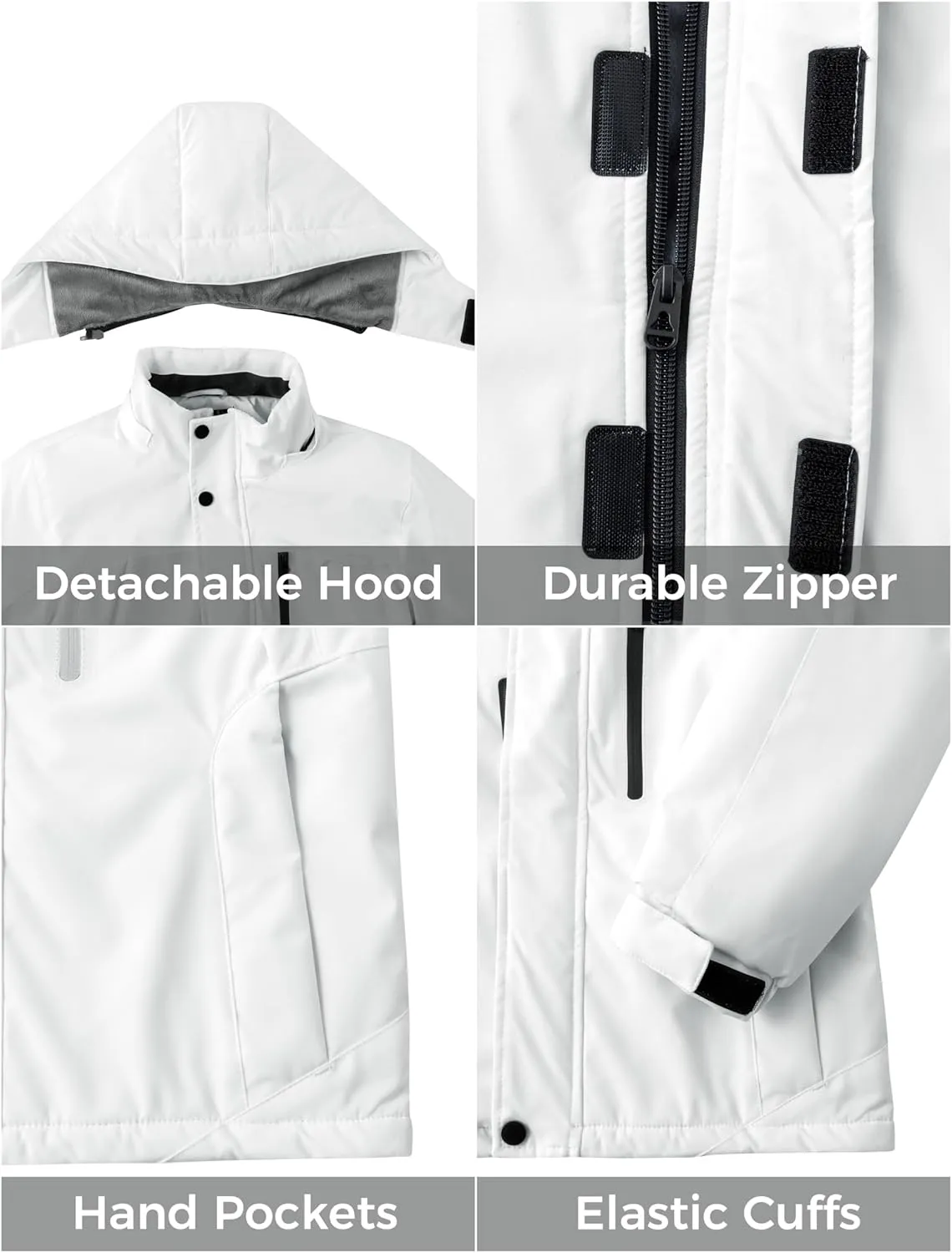 ZSHOW Boys' Waterproof Ski Jacket Windbproof Hooded Mountain Sportswear Outdoor Raincoat