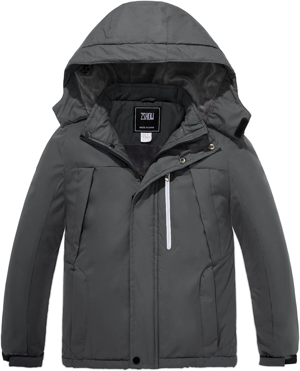 ZSHOW Boys' Waterproof Ski Jacket Windbproof Hooded Mountain Sportswear Outdoor Raincoat