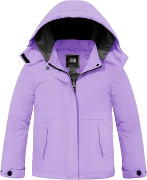 ZSHOW Girls' Waterproof Ski Jacket Warm Winter Coat Thicken Quilted Fleece Lined Parka