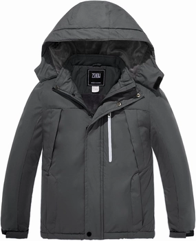 ZSHOW Boys' Waterproof Ski Jacket Windbproof Hooded Mountain Sportswear Outdoor Raincoat