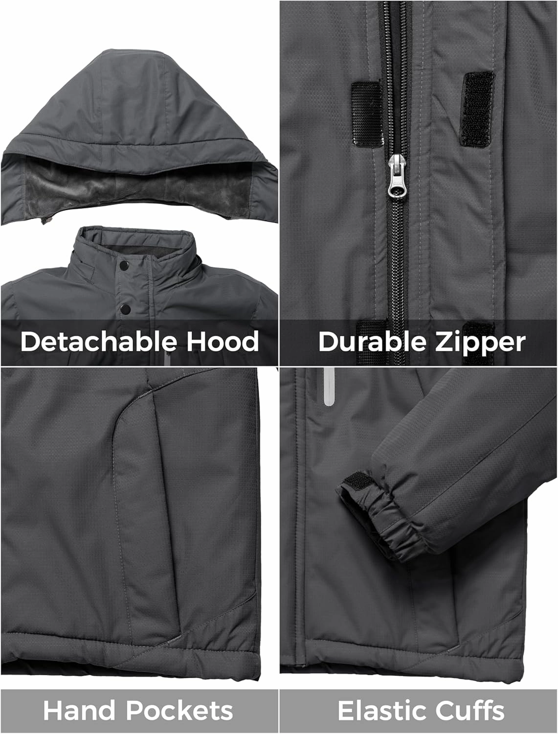 ZSHOW Boys' Waterproof Ski Jacket Windbproof Hooded Mountain Sportswear Outdoor Raincoat