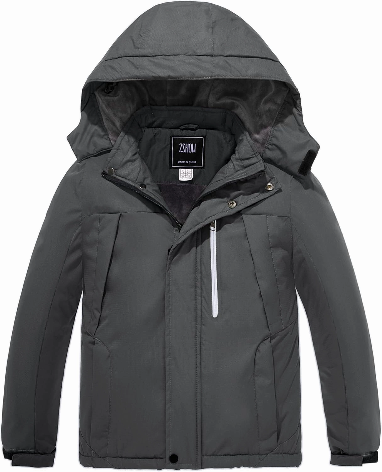 ZSHOW Boys' Waterproof Ski Jacket Windbproof Hooded Mountain Sportswear Outdoor Raincoat