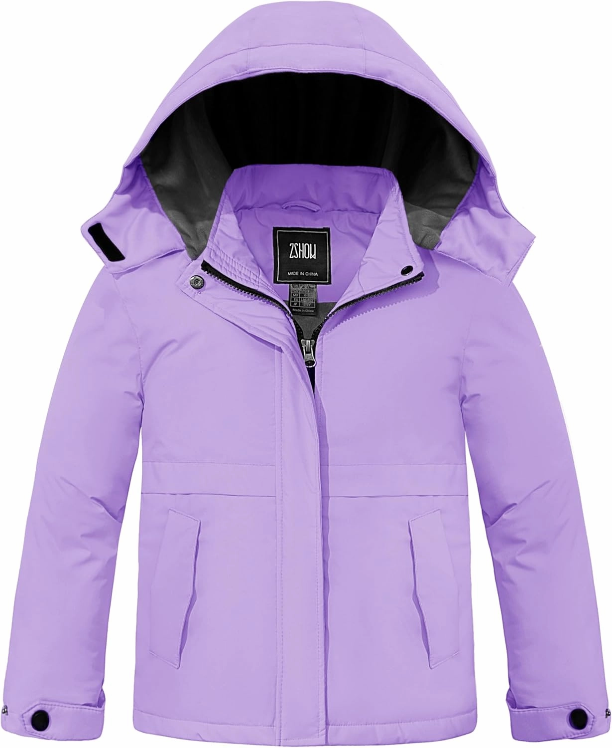 ZSHOW Girls' Waterproof Ski Jacket Warm Winter Coat Thicken Quilted Fleece Lined Parka
